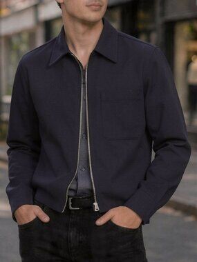 OUR LEGACY Drip Zip Shirt Navy NWT RARE FIND 09/24